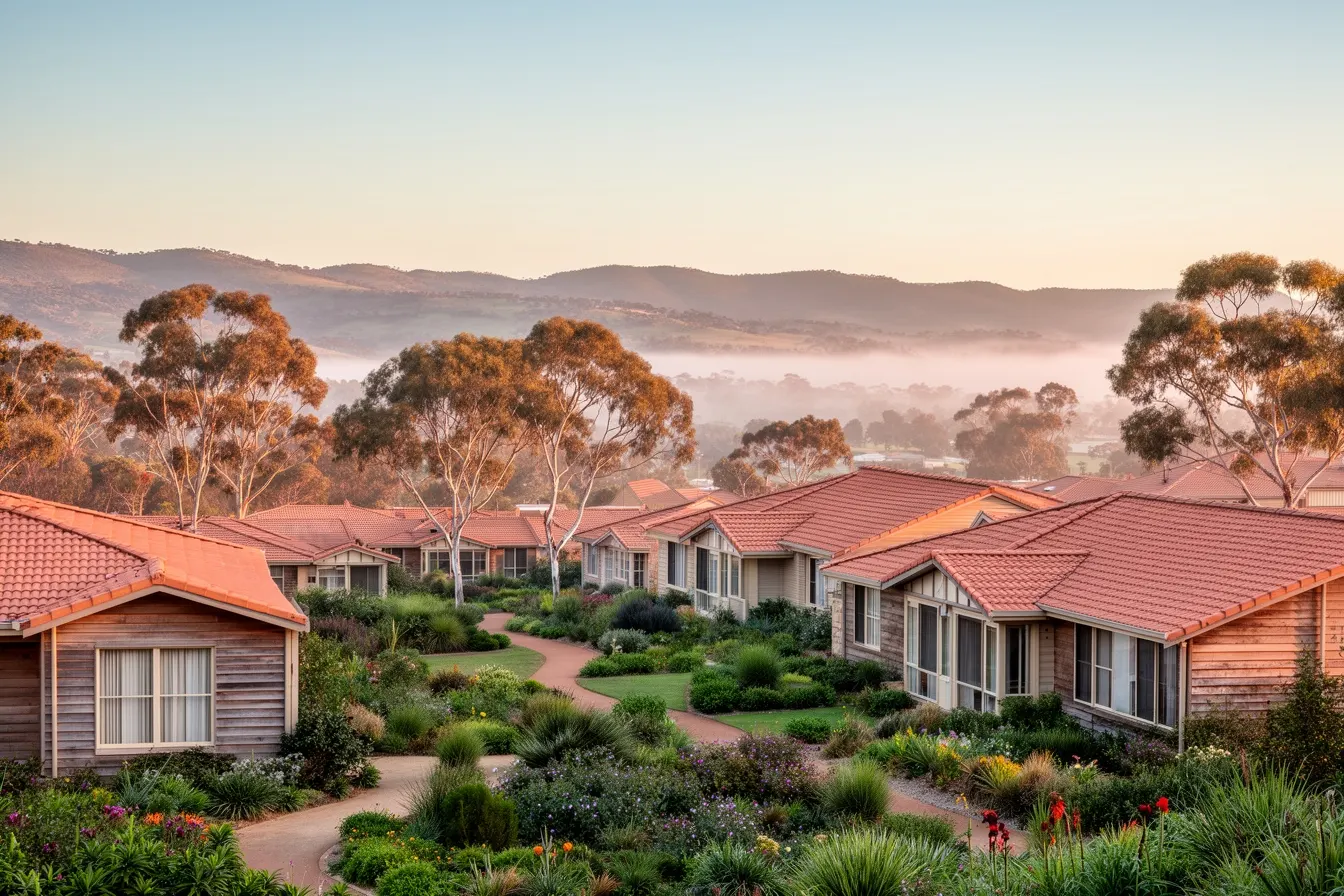 The retirement village at sunrise